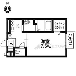 グランドール 1Kの間取図画像