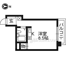 メゾンドリュート ワンルームの間取図画像