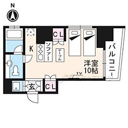 CotoGlance鴨川別邸 ワンルームの間取図画像