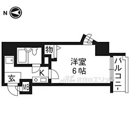 エスリード京都駅前 1Kの間取図画像