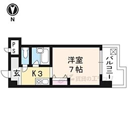 ホープ堀川 1Kの間取図画像
