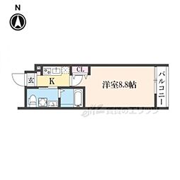 プールトゥジュール双ヶ岡 1Kの間取図画像