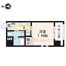 HF河原町二条レジデンス 1Kの間取図画像