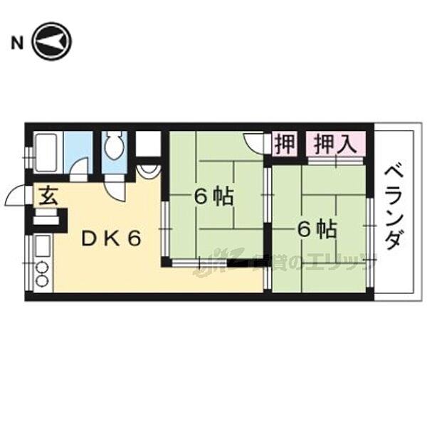 コーポラス城南 308｜京都府京都市伏見区竹田浄菩提院町(賃貸マンション2DK・3階・45.00㎡)の写真 その2