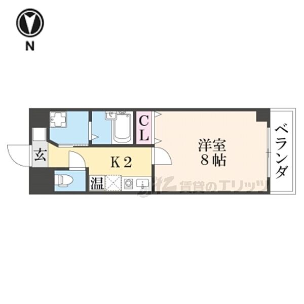 悠々館アペルト・スパシオ 802｜京都府京都市下京区中堂寺南町(賃貸マンション1K・8階・24.80㎡)の写真 その2