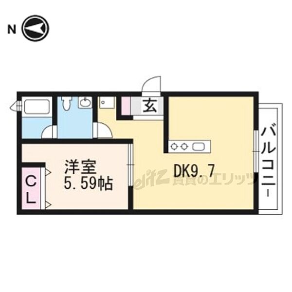 京都府京都市伏見区横大路貴船(賃貸アパート1LDK・1階・36.91㎡)の写真 その2