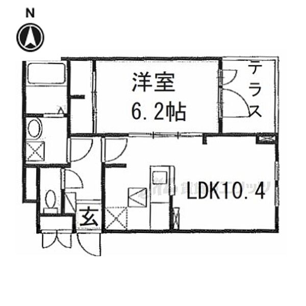 ｈｅａｌ　ｃｏｒｔ Ｋ.Ｎ. 104｜京都府京都市南区吉祥院西浦町(賃貸アパート1LDK・1階・40.14㎡)の写真 その2