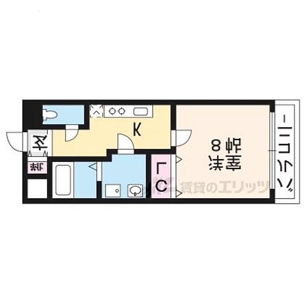 京都府京都市伏見区深草西浦町２丁目(賃貸マンション1K・5階・27.11㎡)の写真 その2