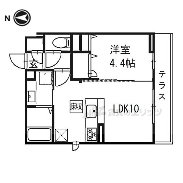 竹の小径 103｜京都府向日市寺戸町二枚田(賃貸アパート1LDK・1階・35.30㎡)の写真 その2