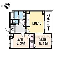 京都府京都市伏見区羽束師鴨川町（賃貸アパート2LDK・3階・57.00㎡） その2