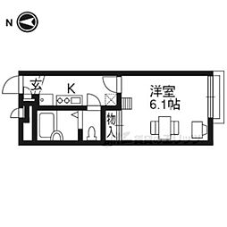 JR東海道・山陽本線 西大路駅 徒歩15分の賃貸アパート 1階1Kの間取り