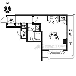 阪急京都本線 大宮駅 徒歩8分の賃貸マンション 7階ワンルームの間取り