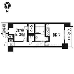 エスリード京都梅小路 1DKの間取図画像
