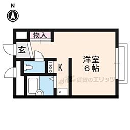 レオパレスフォレスト ワンルームの間取図画像