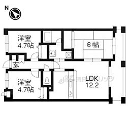 パインフィールド洛南 3LDKの間取図画像