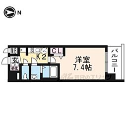 プレサンスTHEKYOTO流雅 1Kの間取図画像