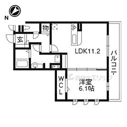 マジェスティサザン2 1LDKの間取図画像