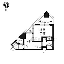 エスリード京都駅前 1DKの間取図画像
