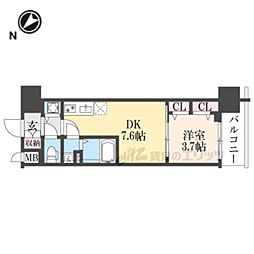 ベラジオレガシー葛野大路八条 1DKの間取図画像