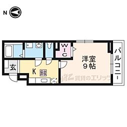 セントーレア 1Kの間取図画像