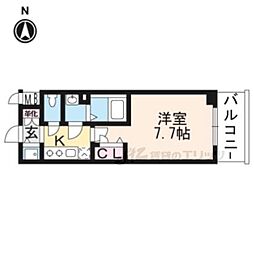 エスリード京都梅小路アヴェニテ 1Kの間取図画像