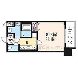 プレサンス京都洛南 1Kの間取図画像