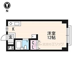 コーポ御前 ワンルームの間取図画像