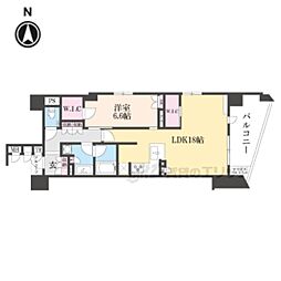 ブランズ京都河原町通 1LDKの間取図画像