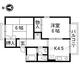 ドゥ・セジュール 2DKの間取図画像