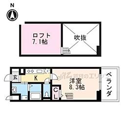 ボヌールアヴニール3 1Kの間取図画像