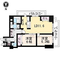 サン・ユー2 2LDKの間取図画像