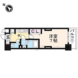 Luxe京都西大路 1Kの間取図画像