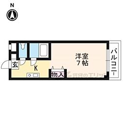 ノアーズアーク観月橋 1Kの間取図画像