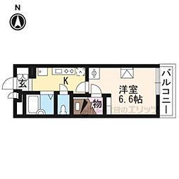 レオパレスOKANISHI 1Kの間取図画像