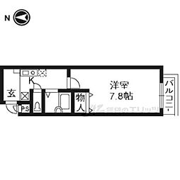シャンテ 1Kの間取図画像