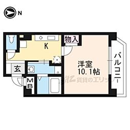 ファービーズコート東野 1Kの間取図画像