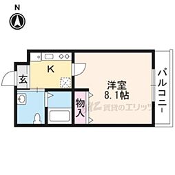 チェーズ高辻葛野西 1Kの間取図画像