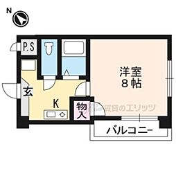 メゾン,ショウエイ 1Kの間取図画像