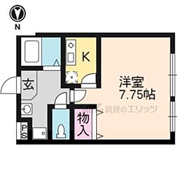 アクタ七福 1Kの間取図画像