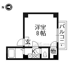 ロイヤルシティー丹波橋 1Kの間取図画像