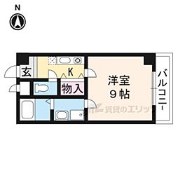 エテルノポッソ 1Kの間取図画像