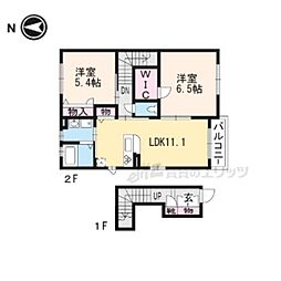 メゾン・ビオルネ3 2LDKの間取図画像