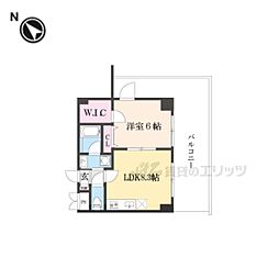 宇治市六地蔵1丁目マンション 1LDKの間取図画像