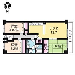 プレスティージ黄檗 3LDKの間取図画像