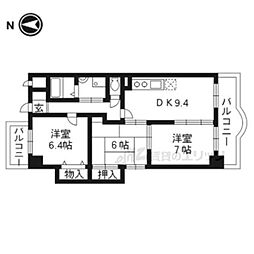 デルニエ向日町 3LDKの間取図画像
