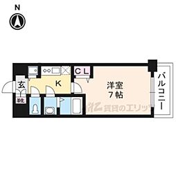 プレサンス京都天使突抜奏 1Kの間取図画像