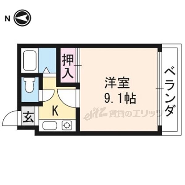 コスモハイツ今出川 302｜京都府京都市上京区弁財天町(賃貸マンション1K・3階・19.96㎡)の写真 その2