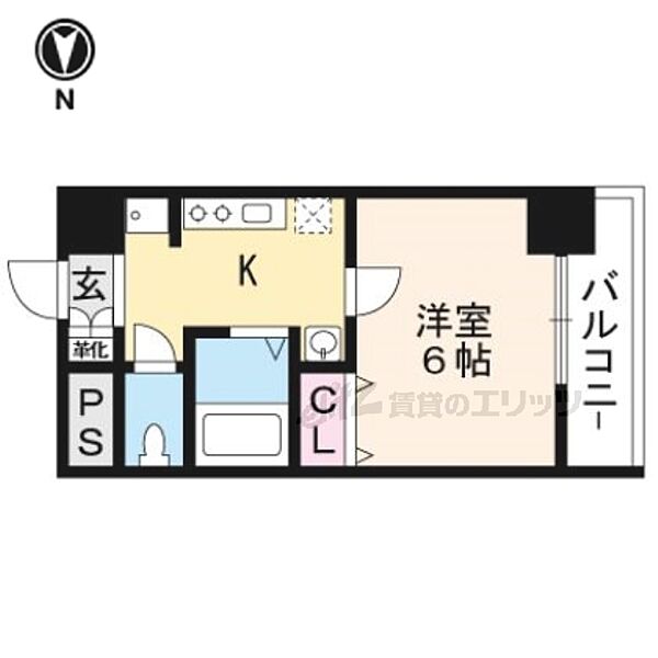 京都府京都市右京区西院東今田町(賃貸マンション1K・4階・21.45㎡)の写真 その2