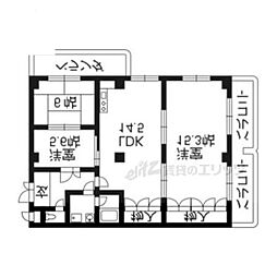 阪急京都本線 西院駅 徒歩3分の賃貸マンション 4階3LDKの間取り