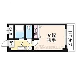 二条ＣＵＢＥ 2階1Kの間取り